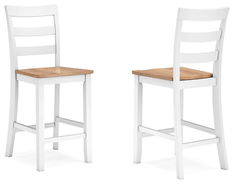 Gesthaven Natural/White Counter Height Barstool - Ella Furniture