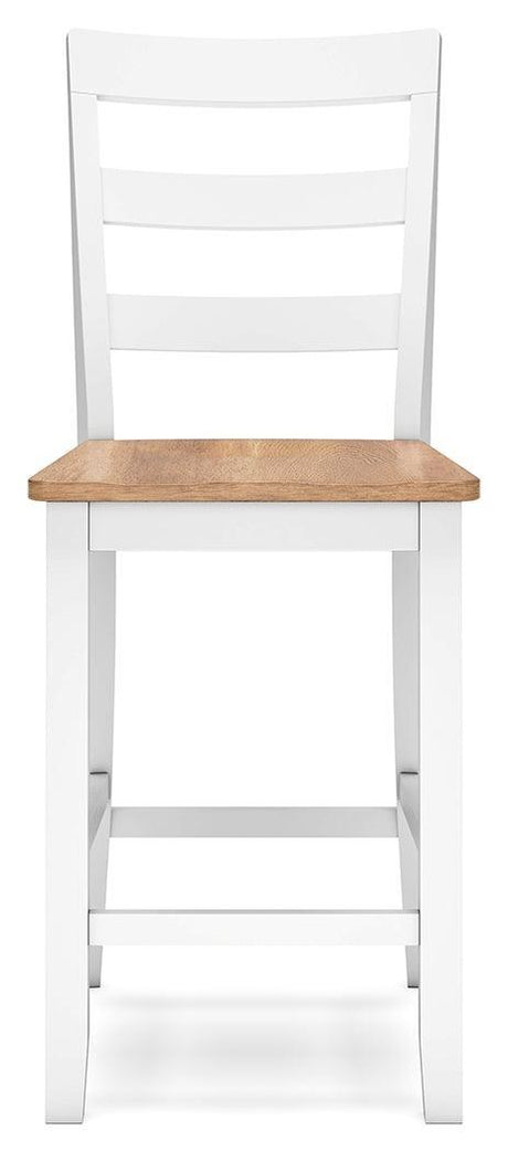 Gesthaven Natural/White Counter Height Barstool - Ella Furniture