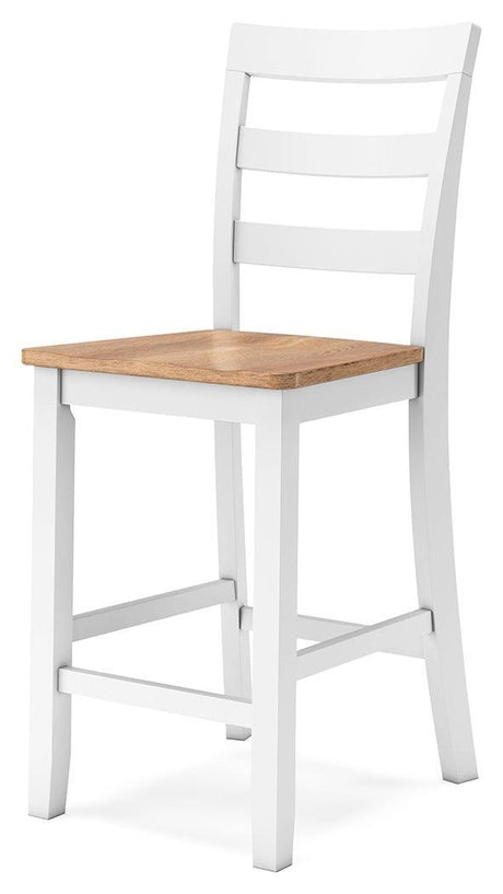Gesthaven Natural/White Counter Height Barstool - Ella Furniture