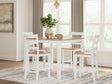 Gesthaven Natural/White Counter Height Dining Table and 4 Barstools (Set of 5) - Ella Furniture