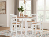 Gesthaven Natural/White Counter Height Dining Table and 4 Barstools (Set of 5) - Ella Furniture