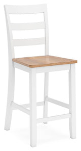 Gesthaven Natural/White Counter Height Dining Table and 4 Barstools (Set of 5) - Ella Furniture