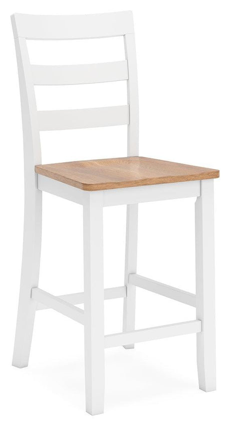 Gesthaven Natural/White Counter Height Dining Table and 4 Barstools (Set of 5) - Ella Furniture