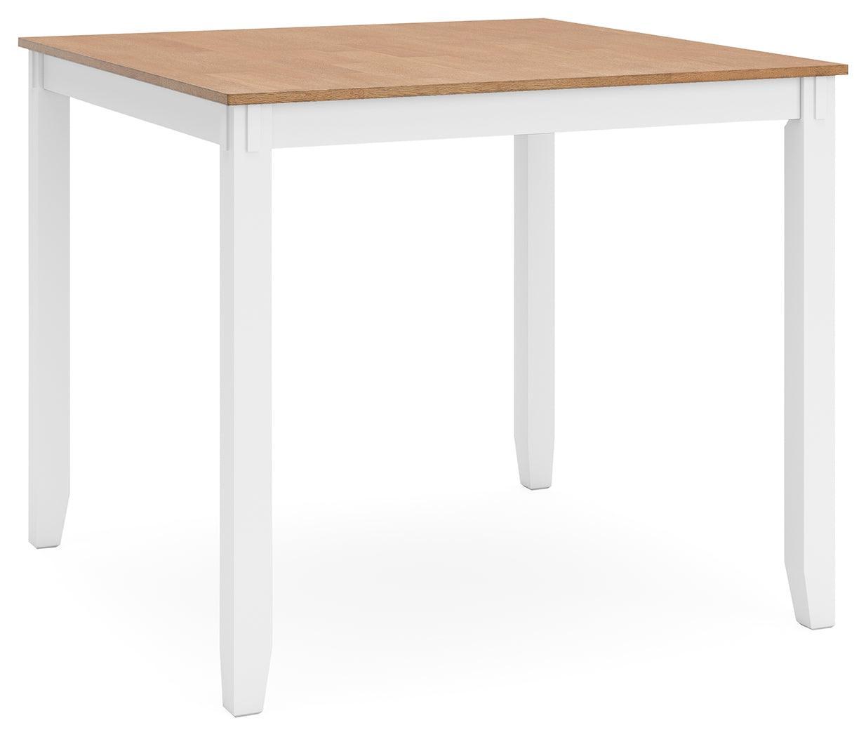 Gesthaven Natural/White Counter Height Dining Table and 4 Barstools (Set of 5) - Ella Furniture