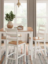 Gesthaven Natural/White Counter Height Dining Table and 4 Barstools (Set of 5) - Ella Furniture