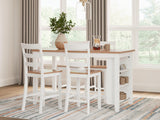 Gesthaven Natural/White Counter Height Dining Table - Ella Furniture