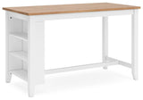 Gesthaven Natural/White Counter Height Dining Table - Ella Furniture
