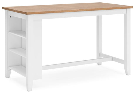 Gesthaven Natural/White Counter Height Dining Table - Ella Furniture