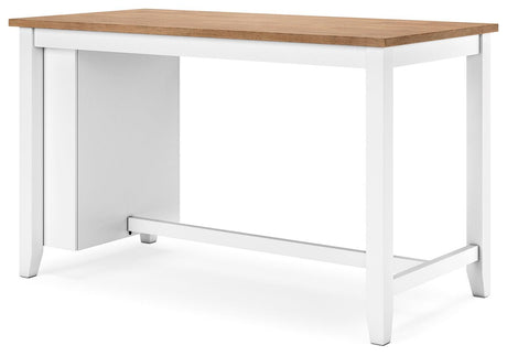 Gesthaven Natural/White Counter Height Dining Table - Ella Furniture