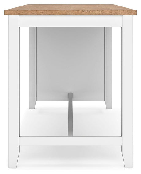 Gesthaven Natural/White Counter Height Dining Table - Ella Furniture