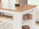 Gesthaven Natural/White Counter Height Dining Table - Ella Furniture