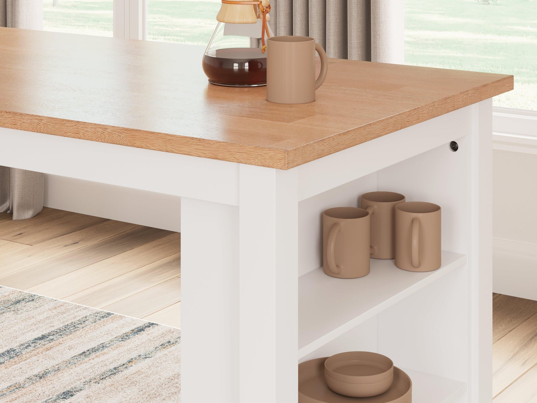 Gesthaven Natural/White Counter Height Dining Table - Ella Furniture