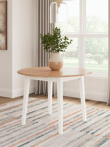 Gesthaven Natural/White Dining Drop Leaf Table - Ella Furniture