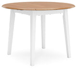 Gesthaven Natural/White Dining Drop Leaf Table - Ella Furniture