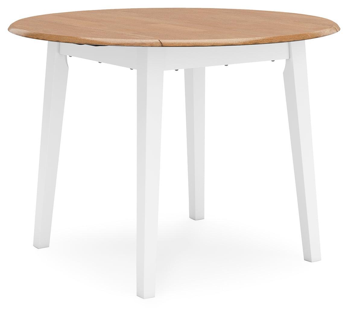 Gesthaven Natural/White Dining Drop Leaf Table - Ella Furniture