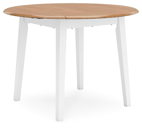 Gesthaven Natural/White Dining Drop Leaf Table - Ella Furniture
