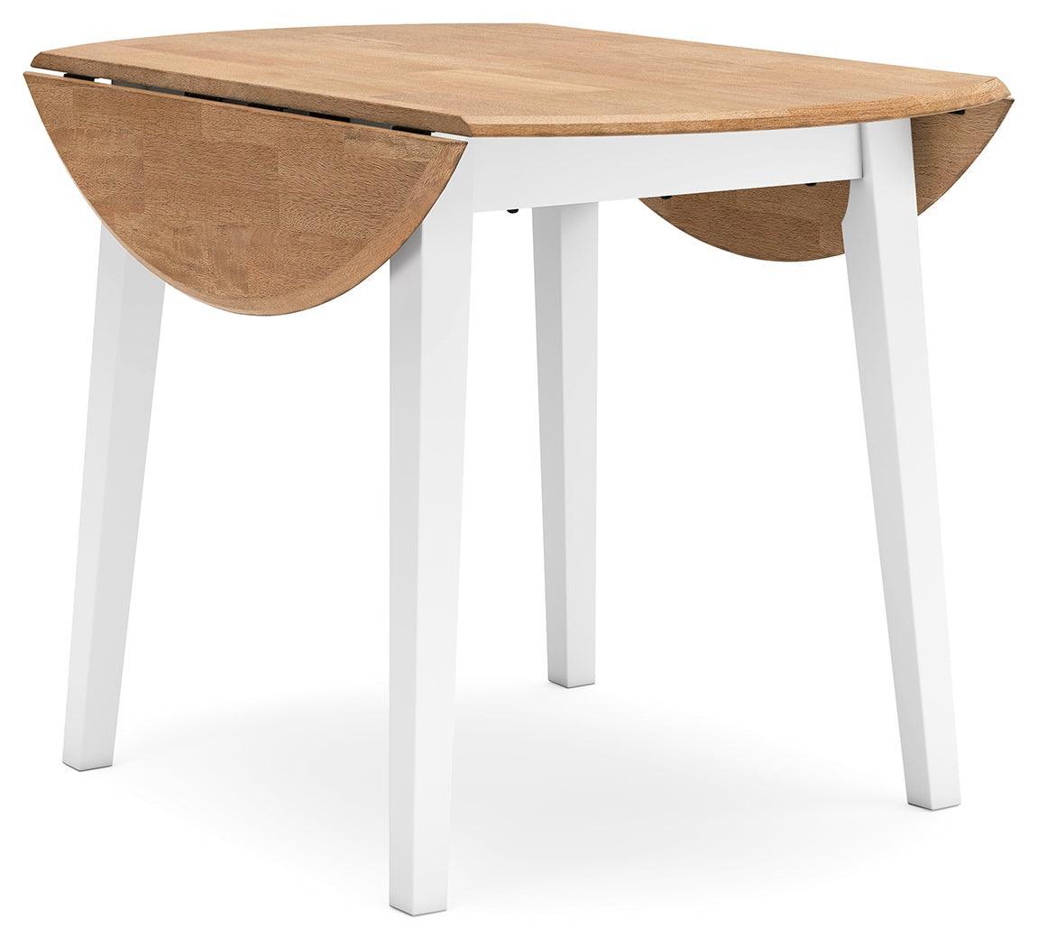 Gesthaven Natural/White Dining Drop Leaf Table - Ella Furniture