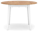 Gesthaven Natural/White Dining Drop Leaf Table - Ella Furniture