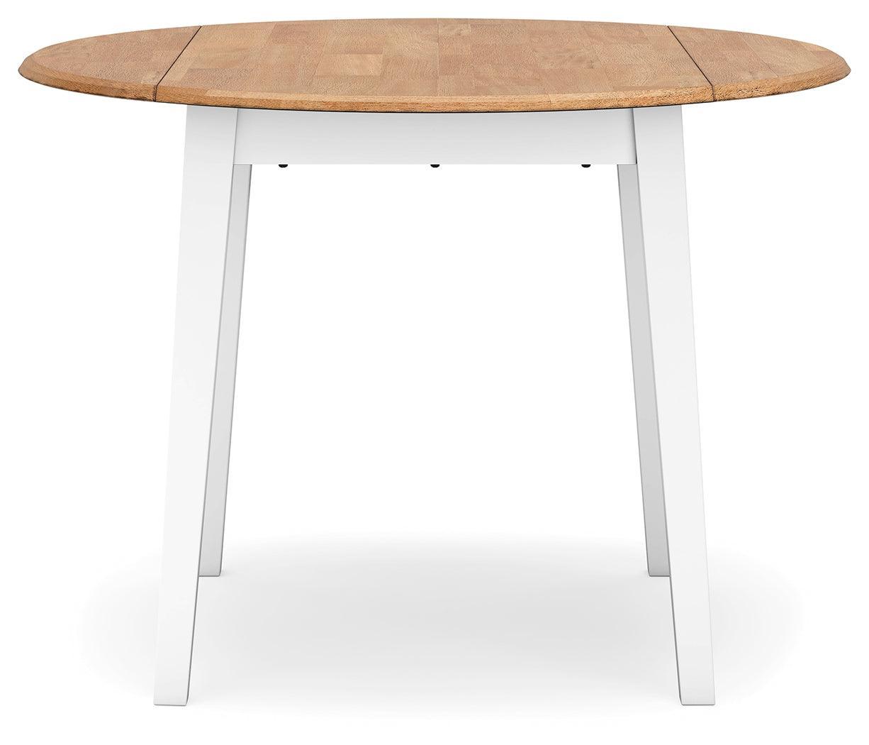 Gesthaven Natural/White Dining Drop Leaf Table - Ella Furniture