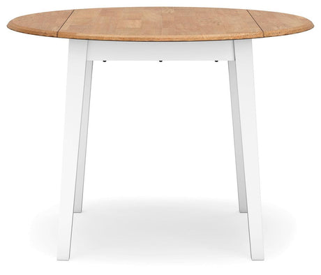 Gesthaven Natural/White Dining Drop Leaf Table - Ella Furniture