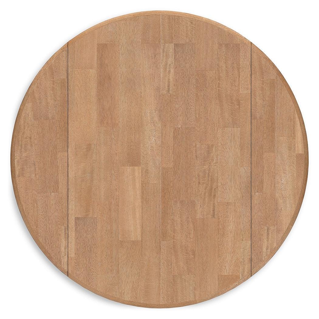 Gesthaven Natural/White Dining Drop Leaf Table - Ella Furniture
