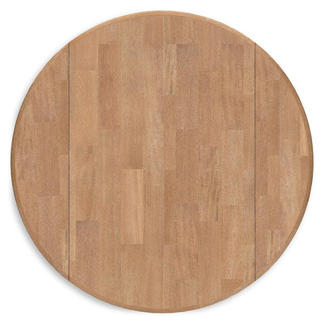 Gesthaven Natural/White Dining Drop Leaf Table - Ella Furniture