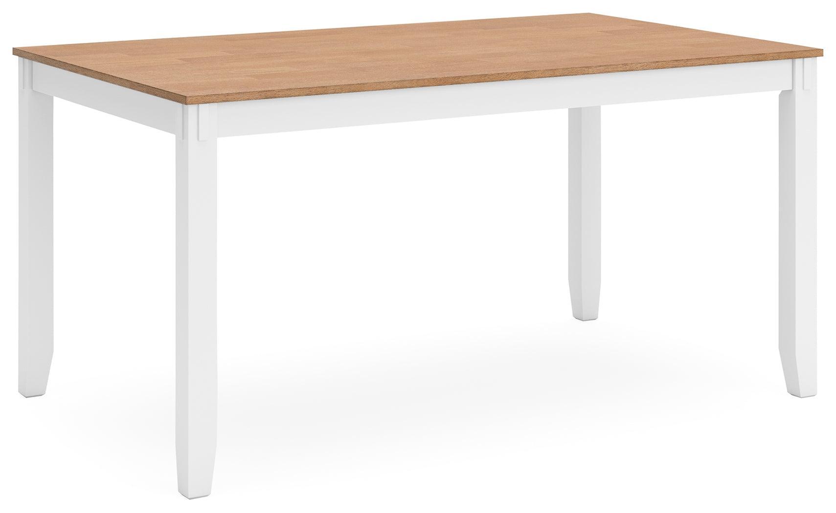 Gesthaven Natural/White Dining Table with 4 Chairs and Bench (Set of 6) - Ella Furniture