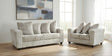 Gia Silver Stripe Fabric Sofa and Loveseat 2-Piece Set from Ella Furniture