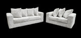 Gia Silver Stripe Fabric Sofa and Loveseat 2-Piece Set view 2