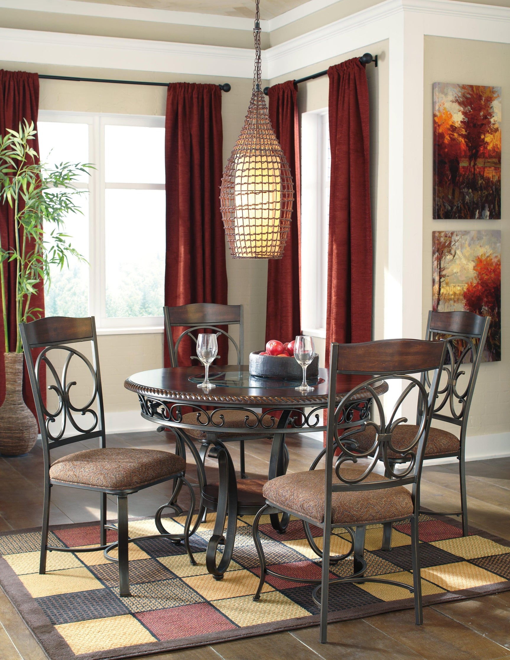 Glambrey Brown Circle Dining Room Set - Ella Furniture