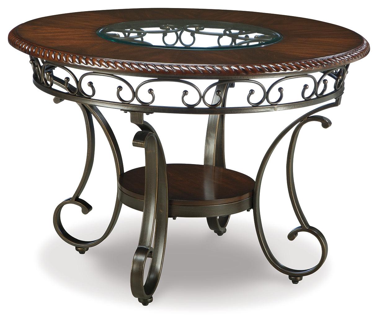 Glambrey Brown Circle Dining Room Set - Ella Furniture