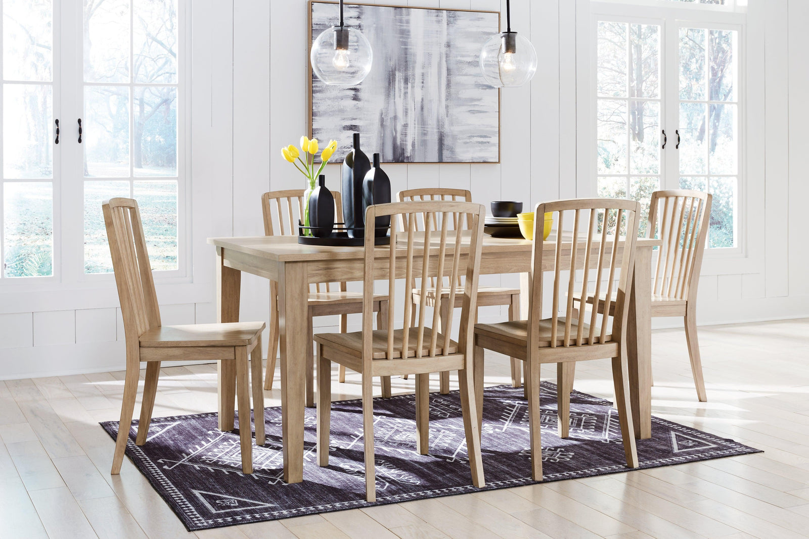 Gleanville Light Brown Round Dining Room Set - Ella Furniture