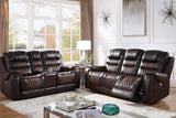 Glendale Dark Brown Contemporary Solid Wood Faux Leather (3Pcs Power Reclining Set) - Ella Furniture
