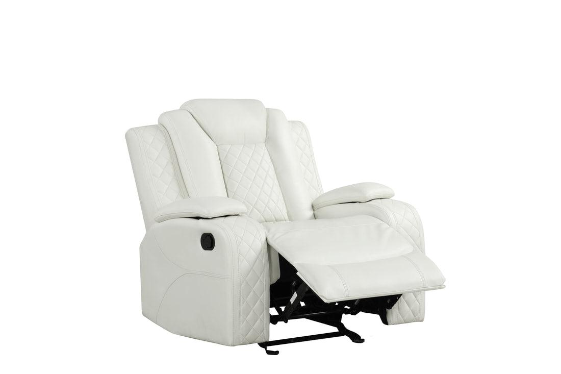 Luz White 3-Piece Reclining Set