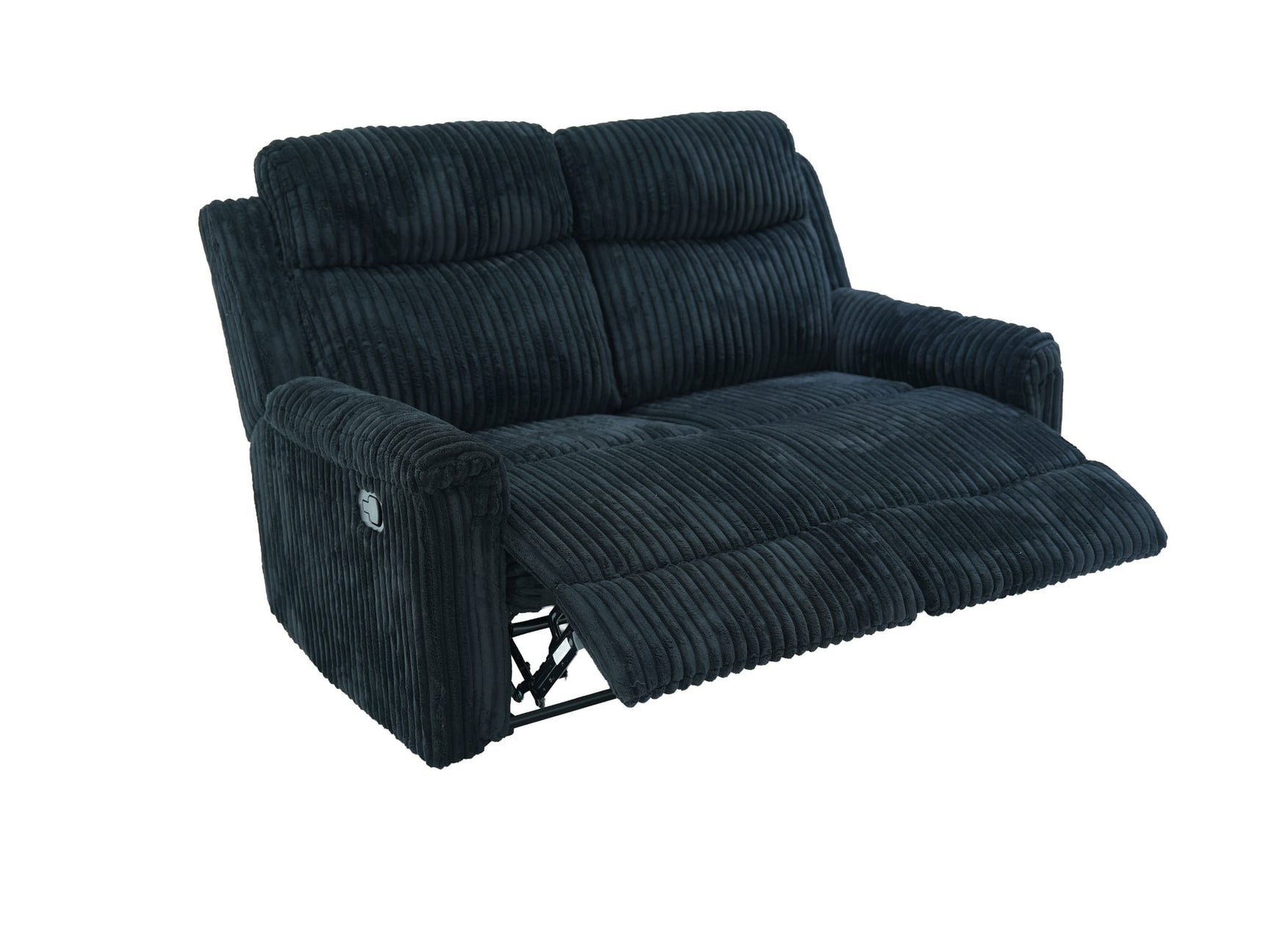 Grace Black Corduroy Reclining Sofa with Drop-Down Table, Loveseat, and Glider Recliner Set view 4