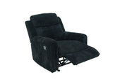 Grace Black Corduroy Reclining Sofa with Drop-Down Table, Loveseat, and Glider Recliner Set view 6