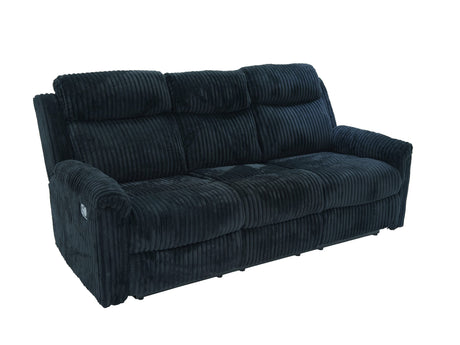 Grace Black Corduroy Reclining Sofa with Drop-Down Table, Loveseat, and Glider Recliner Set view 12
