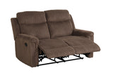 Grace Brown Corduroy Reclining Sofa with Drop-Down Table, Loveseat, and Glider Recliner Set view 5