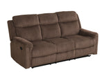 Grace Brown Corduroy Reclining Sofa with Drop-Down Table, Loveseat, and Glider Recliner Set view 8