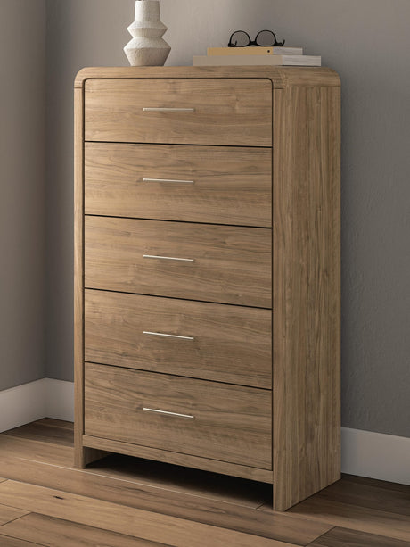 Gramburg Warm Natural Brown Chest of Drawers from Ella Furniture