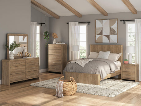 Gramburg Warm Natural Brown Full Panel Bed view 2