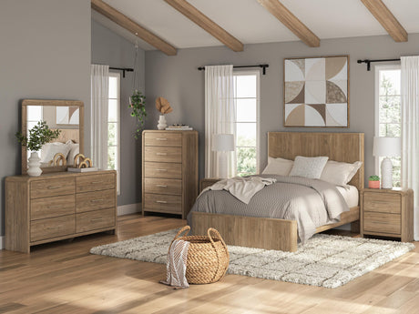 Gramburg Warm Natural Brown Full Panel Platform Bed view 2