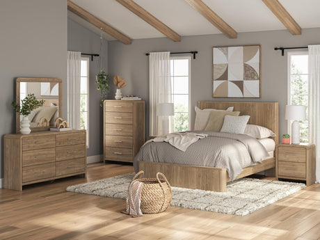 Gramburg Warm Natural Brown Queen Panel Bed view 2