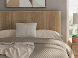 Gramburg Warm Natural Brown Queen Panel Platform Bed detail view