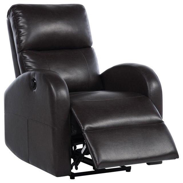 Grant Upholstered Power Recliner Chair Brown 601500P - Ella Furniture