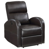 Grant Upholstered Power Recliner Chair Brown 601500P - Ella Furniture