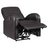 Grant Upholstered Power Recliner Chair Brown 601500P - Ella Furniture