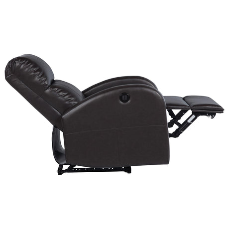 Grant Upholstered Power Recliner Chair Brown 601500P - Ella Furniture