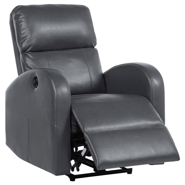 Grant Upholstered Power Recliner Chair Grey 601499P - Ella Furniture