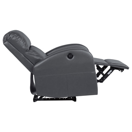 Grant Upholstered Power Recliner Chair Grey 601499P - Ella Furniture